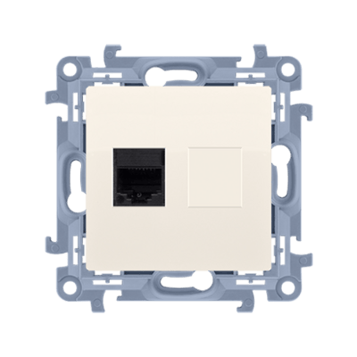 SIMON10 - dátová zásuvka 1xRJ45, cat.5E, krémová