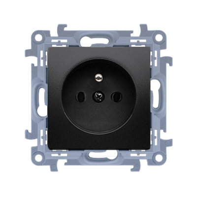 SIMON10 - zásuvka 2P+T, čierna