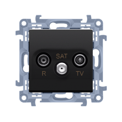 SIMON10 - zásuvka TV/RD/SAT, čierna koncová