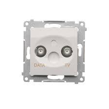 SIMON54 - zás. TV/DATA,koncová, biela