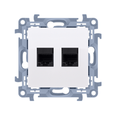 SIMON10 - dátová zásuvka 2xRJ45, cat.6, biela