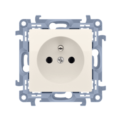SIMON10 - zásuvka 2P+T, krémová