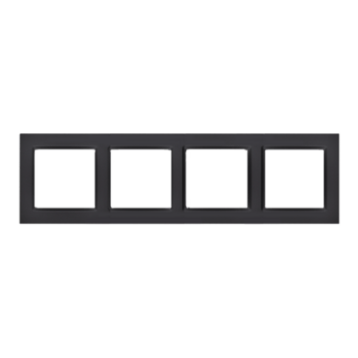 SIMON10 - rámik 4P, čierny matný
