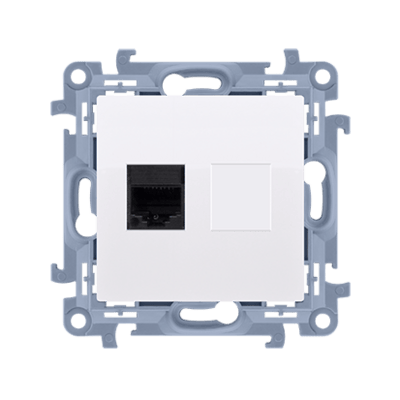 SIMON10 - dátová zásuvka 1xRJ45, cat.5E, biela