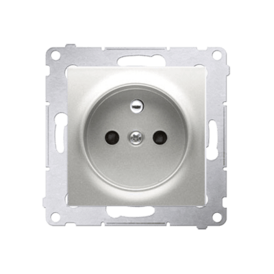SIMON54 - zásuvka 2P+T, strieb. mat.metal.