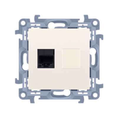 SIMON10 - dátová zásuvka 1xRJ45, cat.6, krémová