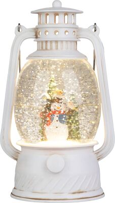 LED vianočná dekorácia, Lampáš snehuliak, plast, 1xLED teplá biela, 3xAA