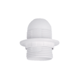 Objímka plastová E27 so závitom a krúžkom-biela