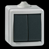 Nástenný vypínač kovový č.:5, IP55, antracit/sivá