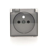 SIMON54 - kryt zásuvky IP44 - transparent, stieborný matný