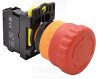 Núdzové tlačidlo, s aretáciou, červené