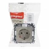 VALENA life - zásuvka 2P+F, béžová SCHUKO