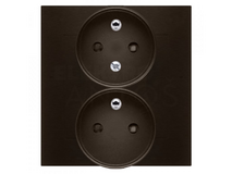 SIMON54 - zásuvka 2 x 2P+T, hnedá mat. komplet