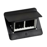 Zásuvkový box POP-UP, čierna matná, 4 moduly
