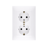 SIMON10 - dvojzásuvka 2x2P+F Schuko, komplet, biela