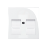 BASIC55 - Kryt zásuvky dátový 2-násobný biely