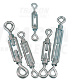 Napínacie skrutky, oko+oko, oceľ, temperovaná zliatina