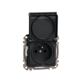 SEDNA DESIGN - zásuvka 2P+T,IP44, antracit