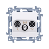 SIMON10 - zásuvka TV/RD/SAT, biela koncová