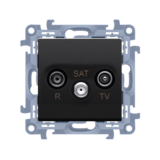 SIMON10 - zásuvka TV/RD/SAT, čierna koncová