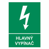 Označovací štítok -HLAVNÝ VYPÍNAČ