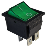 Vypínač kolískový 250V, 2-pol., zelený