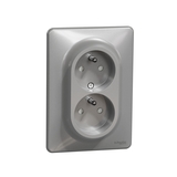 SEDNA DESIGN - zásuvka 2x2P+T, hliník