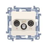SIMON10 - zásuvka TV/RD/SAT, krémová koncová