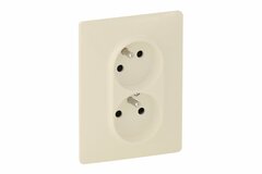 VALENA life - zásuvka 2x2P+T, béžová