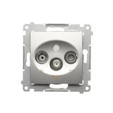 SIMON54 - zásuvka R-TV-SAT koncová, strieborná matná