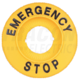 Tlačítko STOP - Štítok EMERGENCY STOP,okrúhly d=60