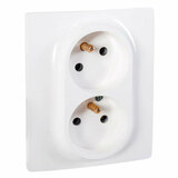 NILOE - zásuvka 2 x 2P+T s D.O., biela