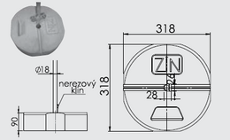 Podstavec k zachytávacej tyči ZIN JP a OB pr.318mm kruhový