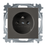 BASIC55 - zásuvka 2P+T, grafitová sivá