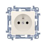 SIMON10 - zásuvka 2P+T, krémová