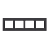 SIMON10 - rámik 4P, čierny matný