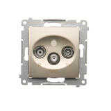 SIMON54 - zásuvka R-TV-SAT koncová, zlatá matná