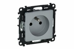 VALENA life - zásuvka 2P+T, hliník