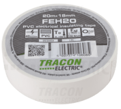 Izolačná páska 19x20m, biela TRACON