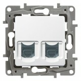 NILOE - dátová zásuvka 2x RJ45, cat. 6, biela FTP