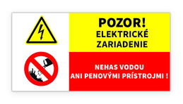 El.samolepka dvojitá - pozor el. zar / nehas vodou