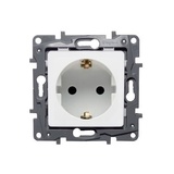 NILOE - zásuvka 2P+F, biela SCHUKO