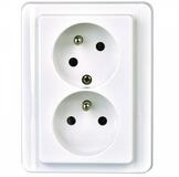 TESLA - zásuvka 2 x 2P+T, biela