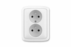 TANGO - zásuvka 2x2P+T, biela