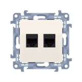 SIMON10 - dátová zásuvka 2xRJ45, cat.5E, krémová