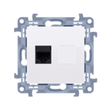 SIMON10 - dátová zásuvka 1xRJ45, cat.6, biela