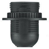 Objímka plastová E27 so závitom a krúžkom-čierna