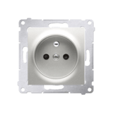 SIMON54 - zásuvka 2P+T, strieb. mat.metal.