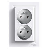 ASFORA - zásuvka 2x2P+T, biely