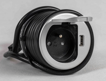 Zásuvka stolová OTIO COMPACT 1x230V+1xUSB výklopný